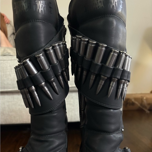 DollsKill | NWOB Darker Wavs Goth Grunge Cyber Y2K Bullet Platform Mid-Calf Boot - Picture 3 of 7